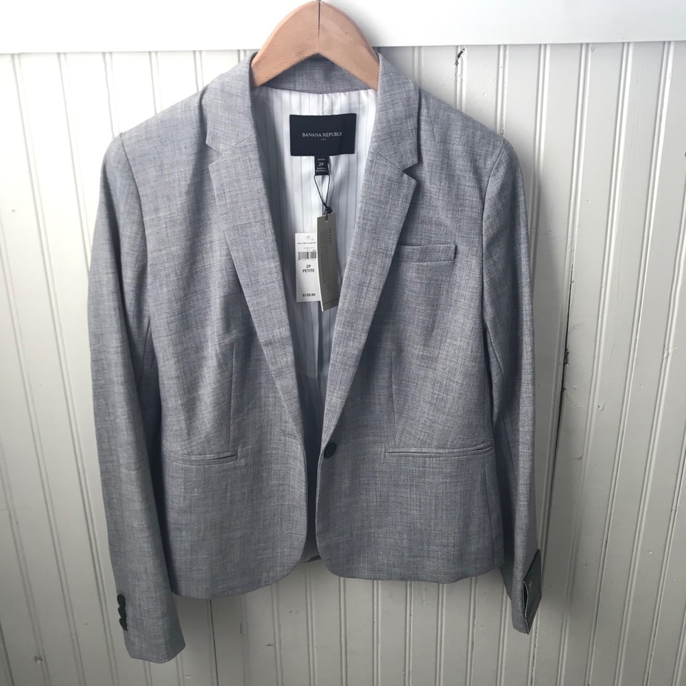Banana Republic Blazer Petite 2 Grey